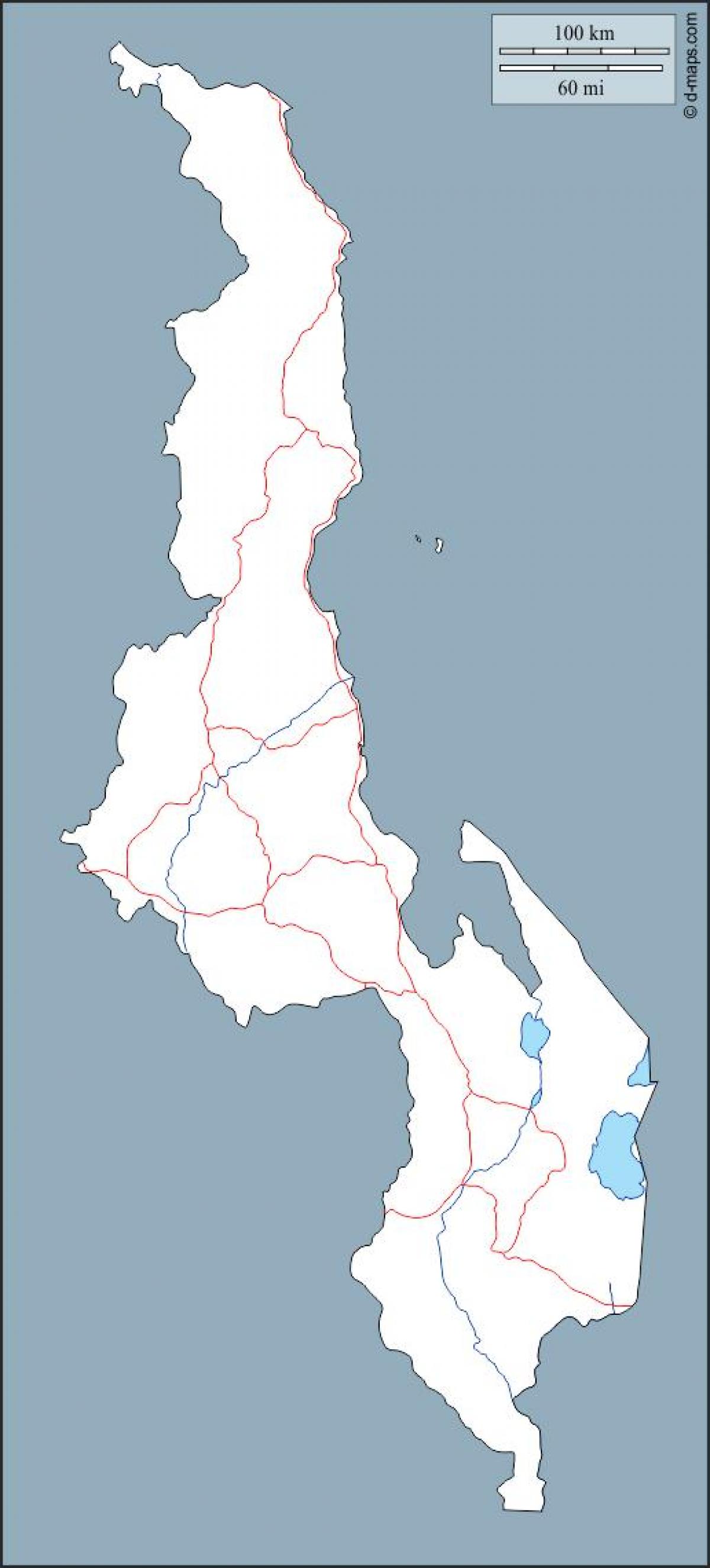 नक्शा मलावी के नक्शे रूपरेखा