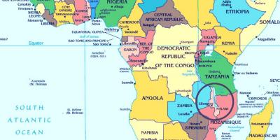 मलावी देश में दुनिया के नक्शे