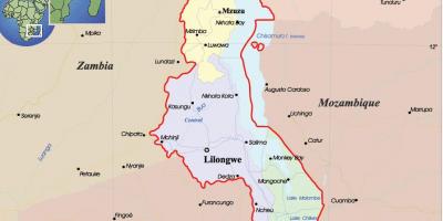 नक्शा मलावी के राजनीतिक