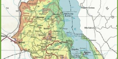 नक्शे के भौतिक नक्शे की मलावी